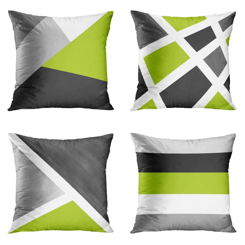 3505 Set of 4 Throw Pillow Covers Modern Abstract Stripe Simple Geometric